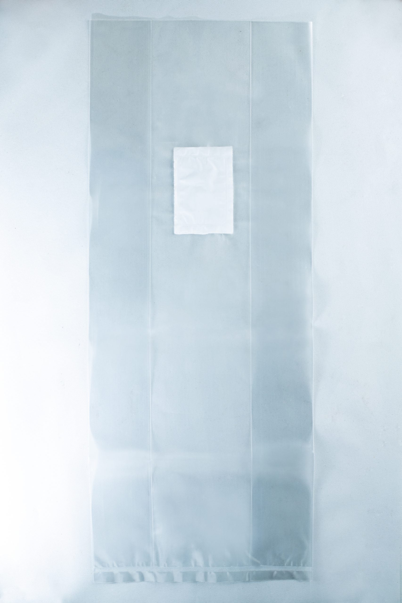 Unicorn Mushroom Grow Bags for spawn and substrate 1 The Mushroom Grow Bags Unicorn for spawn and substrate feature translucent plastic with a white rectangular patch in the centre, perfect for cultivating mushrooms, and are shown on a light background.