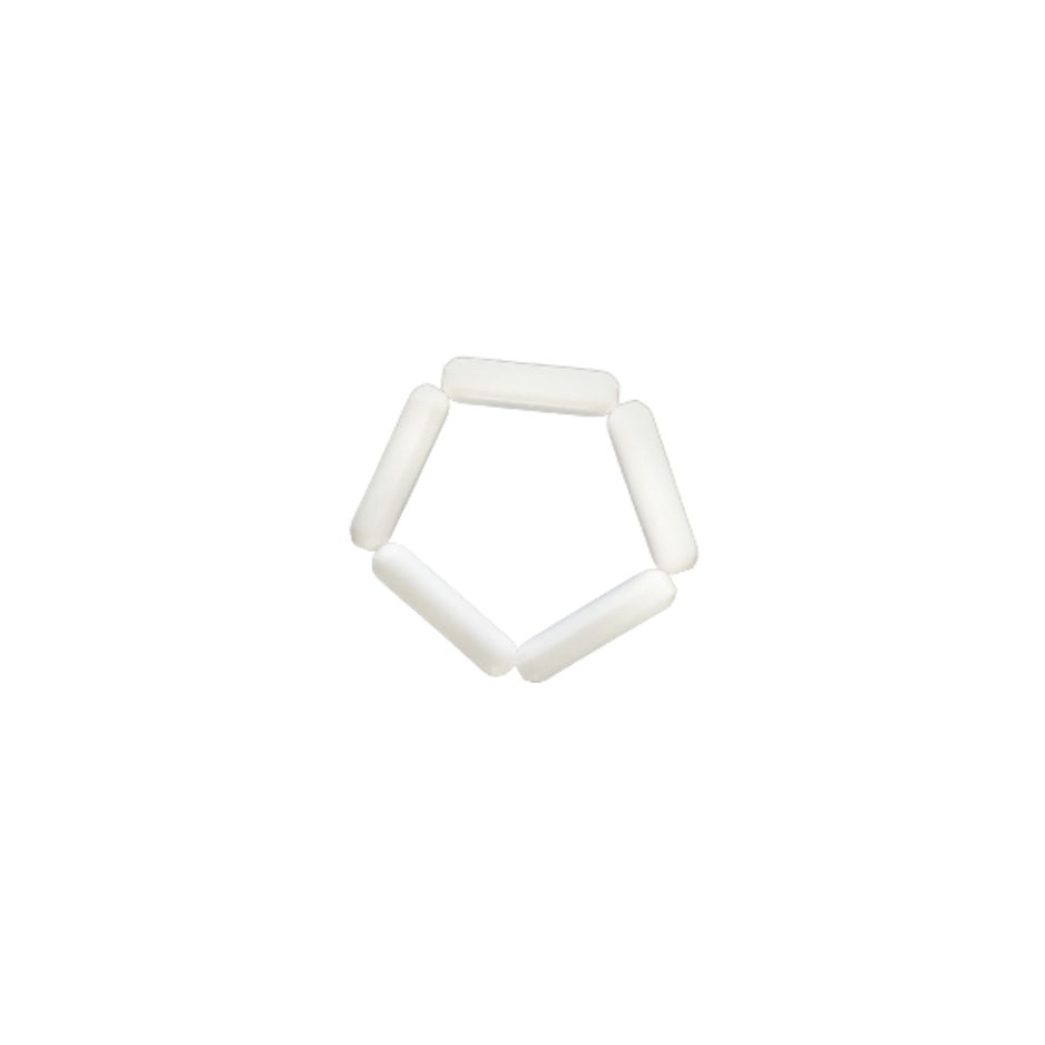Magnetic Stirrer Bar 5 pc 7*30 mm PTFE Lab Spinner Cylinder White 2 Five white PTFE Magnetic Stirrer Bars, each 7×30 mm, are arranged in a hexagonal shape on a plain white background.