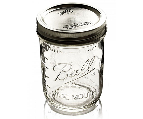 Ball mason pint jars wide mouth set of 6 3 The Ball mason pint jars wide mouth set of 6 features clear, durable, autoclavable glass with metal lids and embossed fronts. Perfect for preserving or storage.