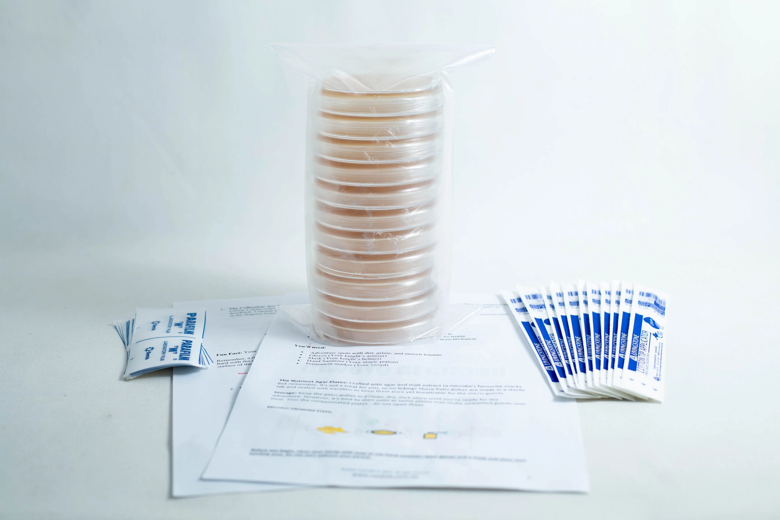 Swab and Grow Bacteria Growth Science Experiment 1 Agar petri dish MEA School Science Fun Project Kit