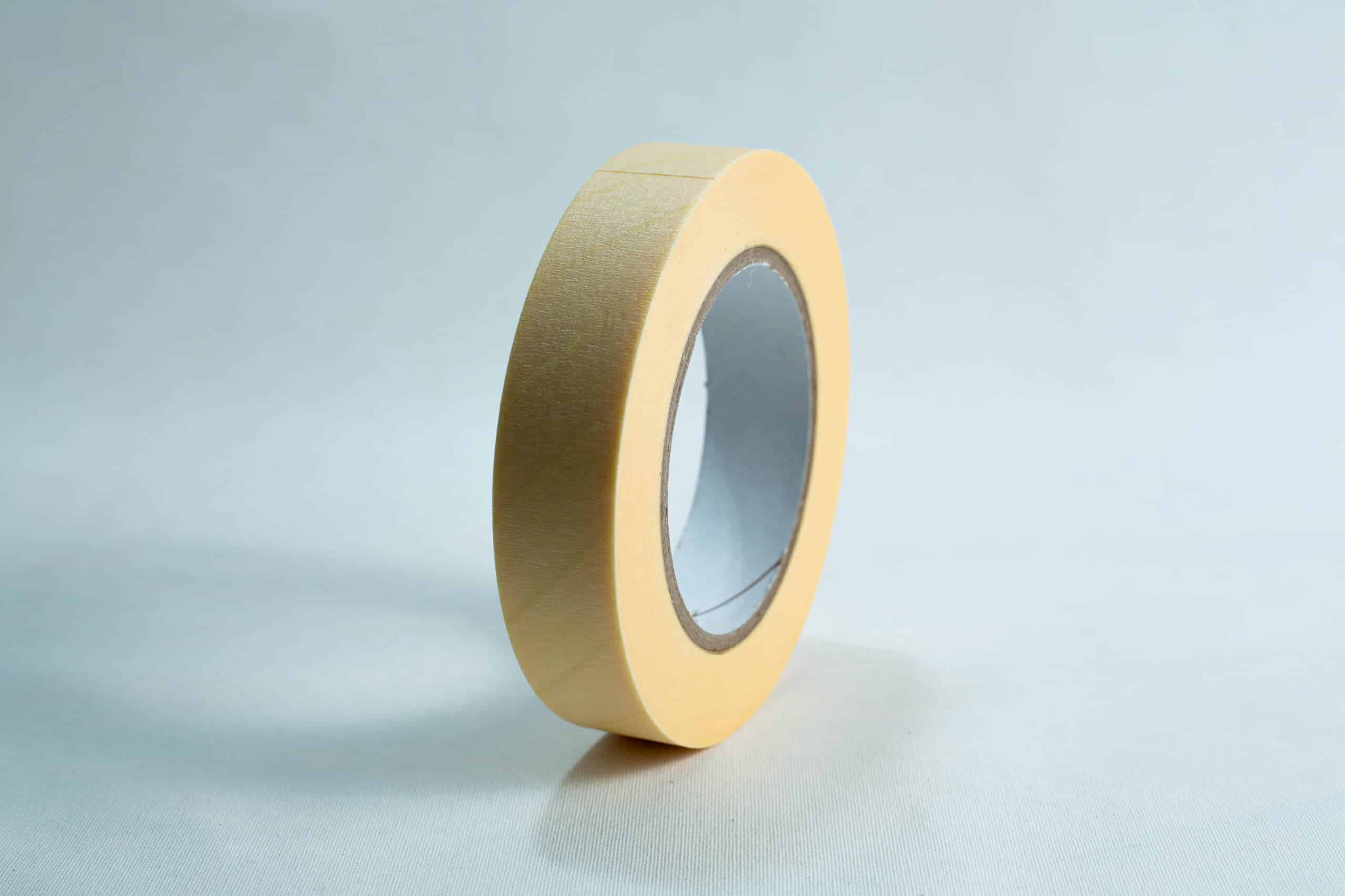 Autoclave sterilization indicator tape 25mm x 50 m 4 A single roll of beige masking tape standing upright on a plain white background.