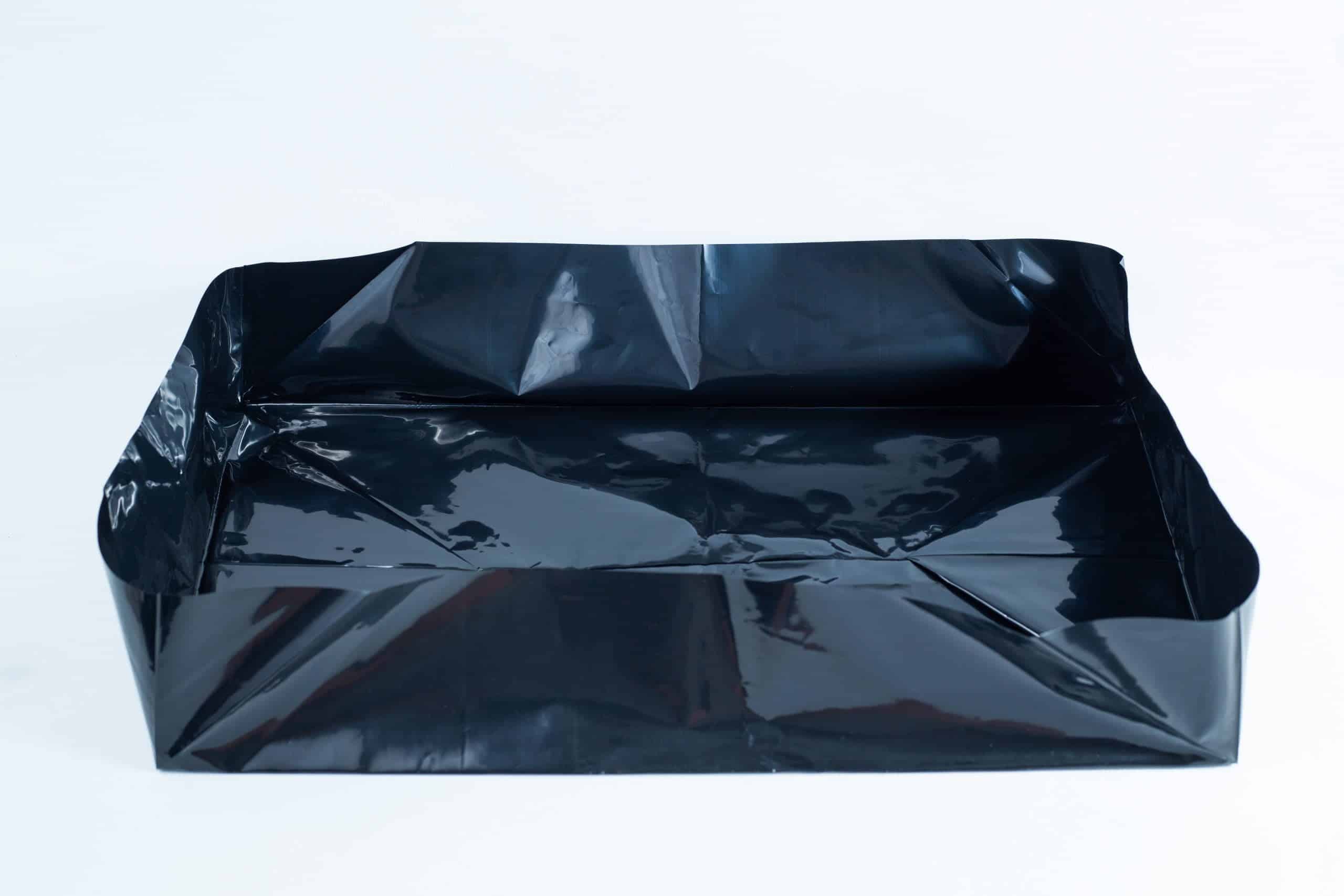 Monotub Mushroom Growing Kit-Premium 14 A black plastic sheet folded into a rectangular tray shape on a white background.