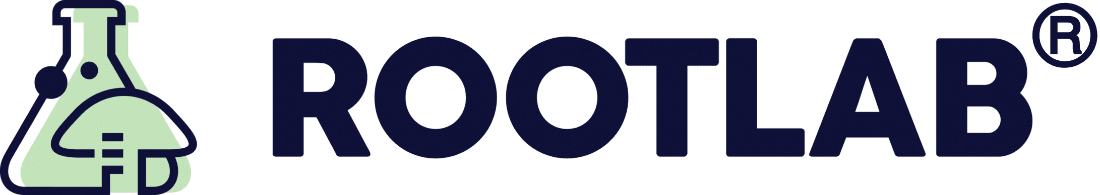 Rootlab logo with a green flask and mushroom graphic next to bold text ROOTLAB and a registered trade mark symbol.