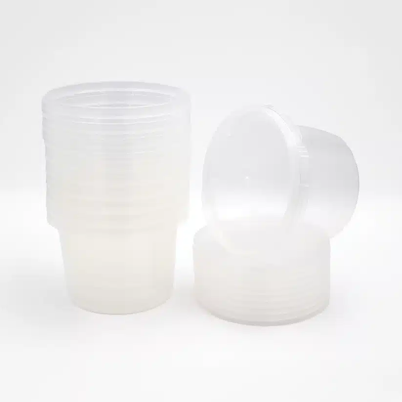 Plant Cell Tissue Culture Starter Kit 5 The Plant Cell Tissue Culture Starter Kit includes a stack of small clear plastic containers with lids, ideal for tissue culture or as part of a plant cell starter kit, shown on a white background.