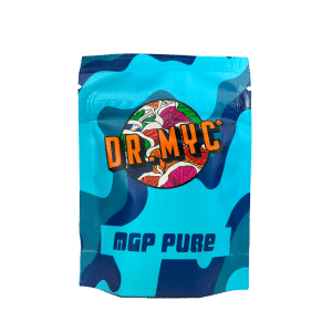 DRMyc MGP Pure - Gourmet/Medicinal Mushroom Growth Promoter features blue packaging and a colourful mushroom illustration in the logo.
