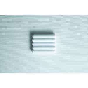 Five white Magnetic Stirrer Bars (8Ă—50mm PTFE Lab Spinner Cylinders) are aligned horizontally on a light textured background.