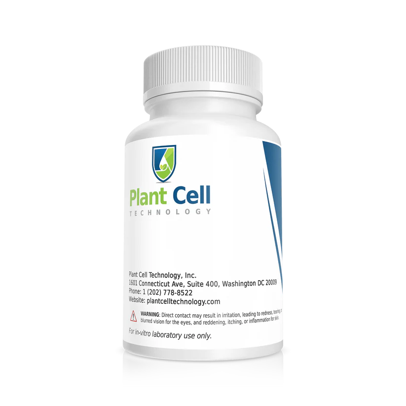 Plant Cell Thidiazuron (TDZ) 2 White bottle labelled Plant Cell Technology with a blue and green logo, featuring product info for Thidiazuron (TDZ) 1g, a powerful plant growth regulator.