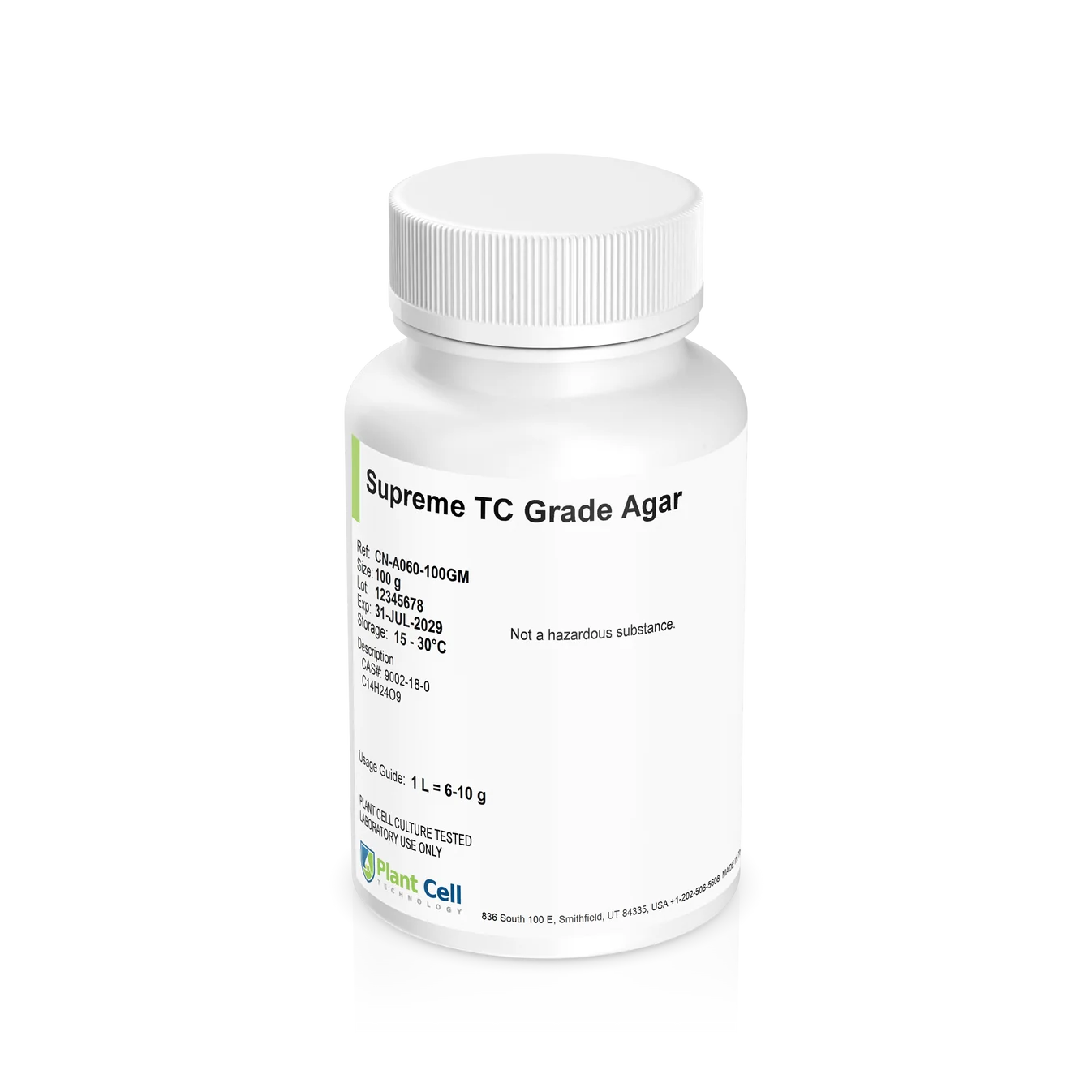 Plant cell Gesolgel-MTC-Gellan gum (Low Acyl) 100g 1 Plant Cell Gesolgel-MTC-Gellan gum (Low Acyl) 100g comes in a white bottle labelled for laboratory or scientific use, featuring a low acyl formula.